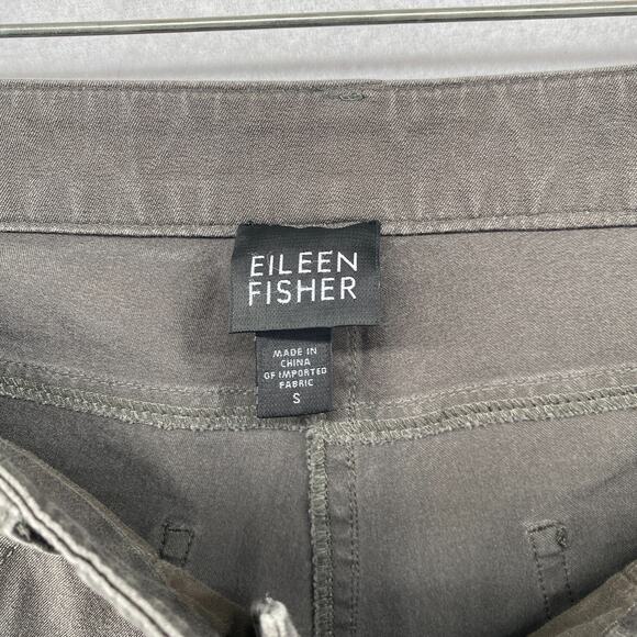 EILEEN FISHER Pants S Organic Cotton Twill Stretch Slim Straight 5 Pocket Gray - Picture 5 of 12